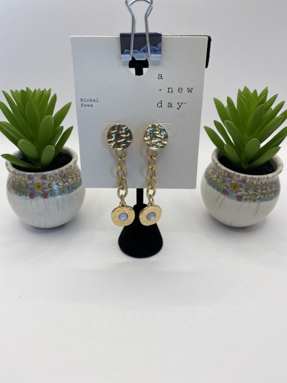 A New Day Dangle/Drop Gold Tone Earrings-NWT